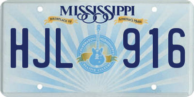 MS license plate HJL916