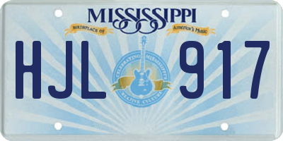 MS license plate HJL917