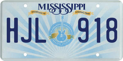 MS license plate HJL918