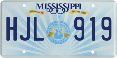 MS license plate HJL919