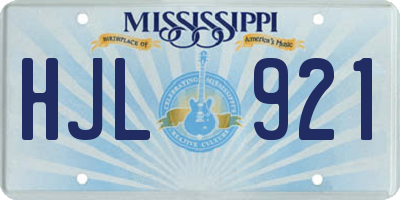 MS license plate HJL921