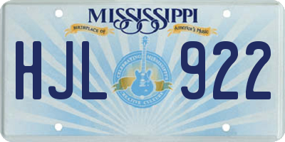 MS license plate HJL922