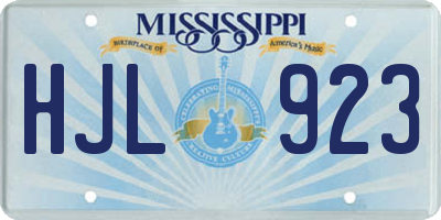 MS license plate HJL923