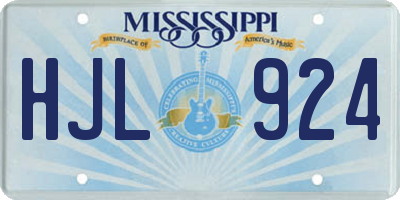 MS license plate HJL924