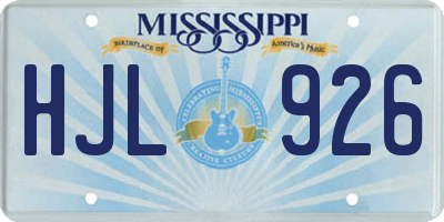 MS license plate HJL926