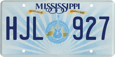 MS license plate HJL927