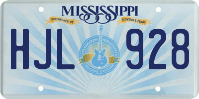 MS license plate HJL928