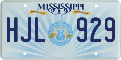 MS license plate HJL929
