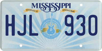 MS license plate HJL930