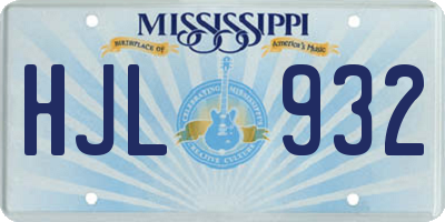MS license plate HJL932