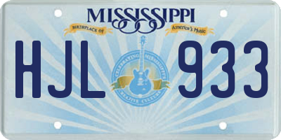 MS license plate HJL933