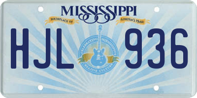 MS license plate HJL936