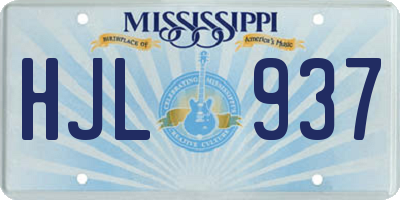 MS license plate HJL937