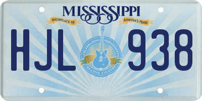 MS license plate HJL938