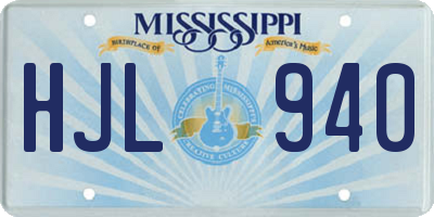 MS license plate HJL940