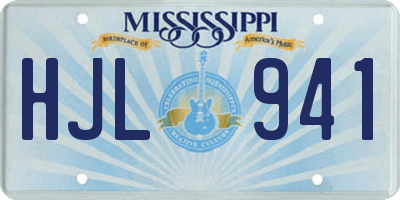 MS license plate HJL941