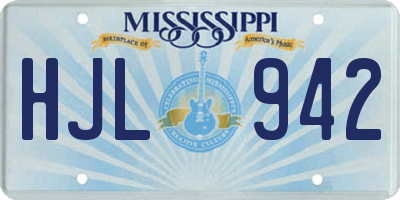MS license plate HJL942
