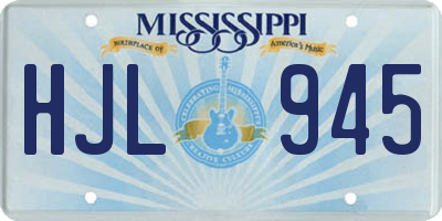 MS license plate HJL945
