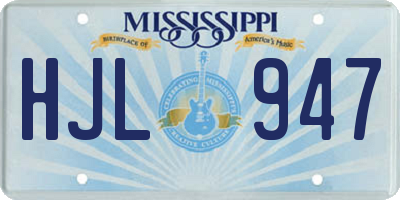 MS license plate HJL947