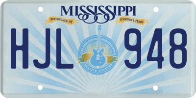 MS license plate HJL948
