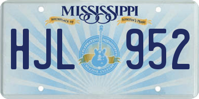MS license plate HJL952