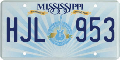 MS license plate HJL953
