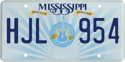 MS license plate HJL954