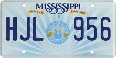 MS license plate HJL956