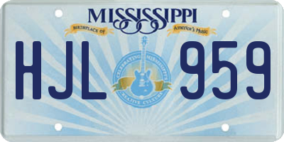 MS license plate HJL959