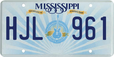 MS license plate HJL961
