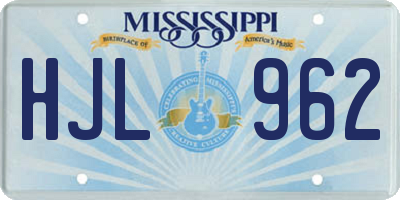MS license plate HJL962