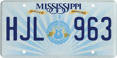 MS license plate HJL963