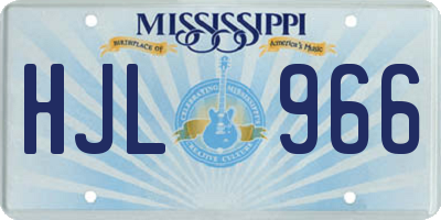 MS license plate HJL966