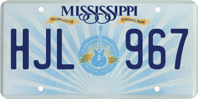 MS license plate HJL967