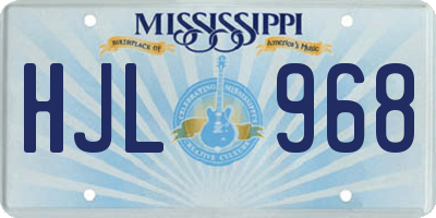 MS license plate HJL968