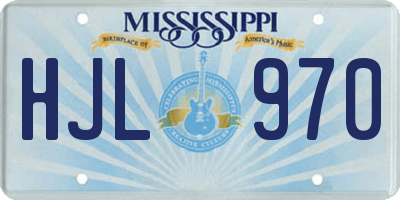 MS license plate HJL970
