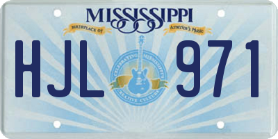 MS license plate HJL971