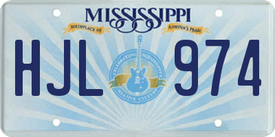 MS license plate HJL974