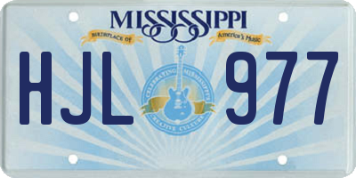 MS license plate HJL977