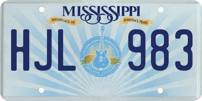 MS license plate HJL983