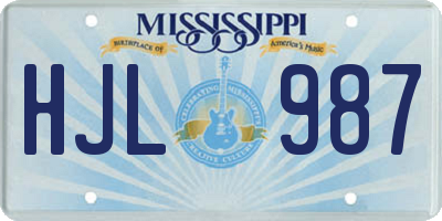 MS license plate HJL987