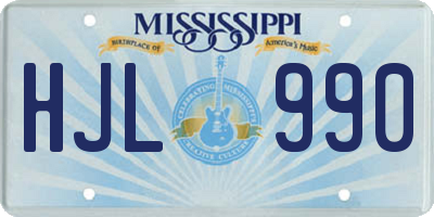 MS license plate HJL990