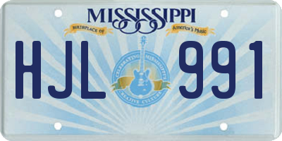 MS license plate HJL991