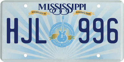MS license plate HJL996