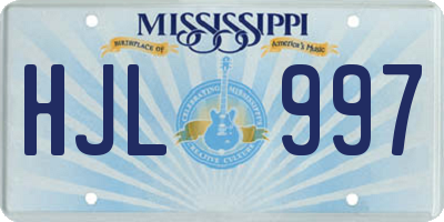 MS license plate HJL997