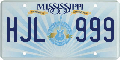 MS license plate HJL999