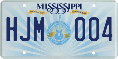 MS license plate HJM004