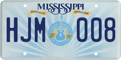 MS license plate HJM008
