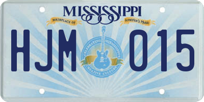 MS license plate HJM015