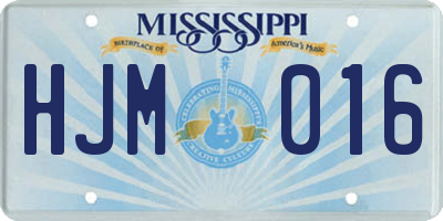 MS license plate HJM016